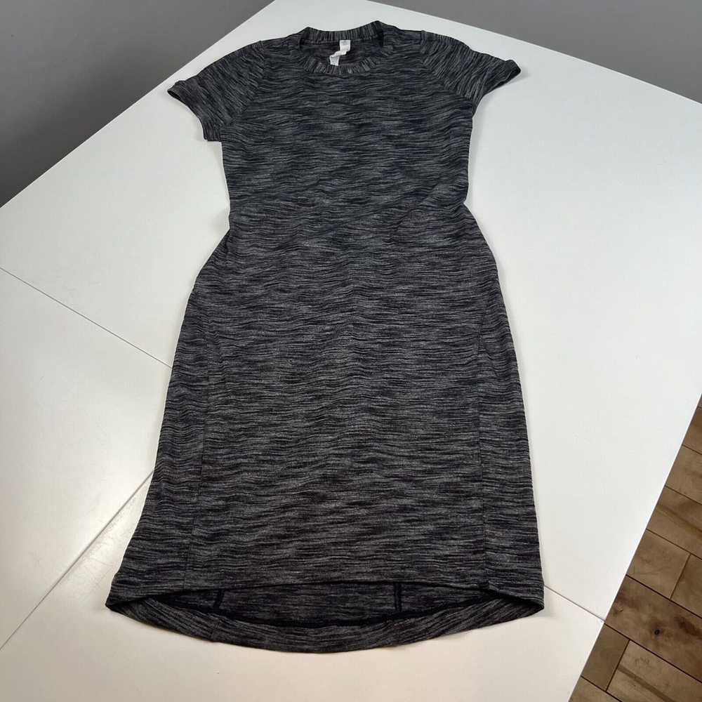 Lululemon &go Where-To Dress short sleeves Heathered Black size 4 - Picture 3 of 10